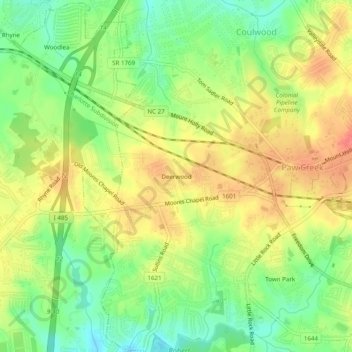 Deerwood地形图、海拔、地势