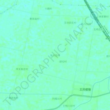 张八庄村地形图、海拔、地势