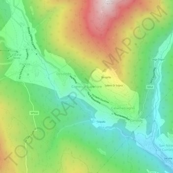 Comelico Superiore地形图、海拔、地势