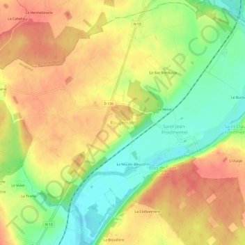 Rougemont地形图、海拔、地势