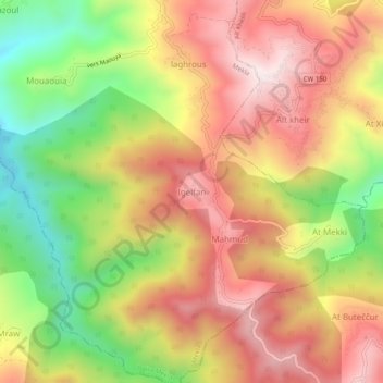 Igoulfane地形图、海拔、地势