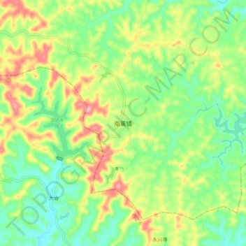 南薰镇地形图、海拔、地势