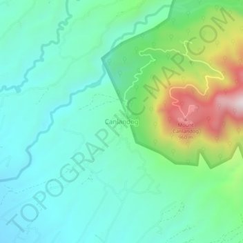 Canlandog地形图、海拔、地势