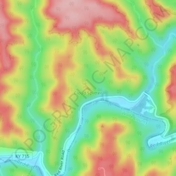 Cloud Splitter地形图、海拔、地势