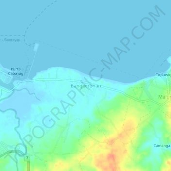 Banquerohan地形图、海拔、地势