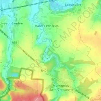 Grande Mée地形图、海拔、地势