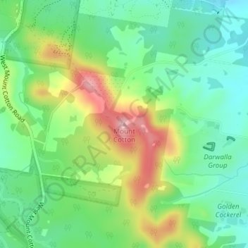 Mount Cotton地形图、海拔、地势