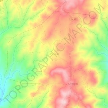 Pereira地形图、海拔、地势