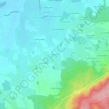 Grands地形图、海拔、地势