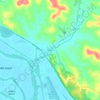 Dutzow地形图、海拔、地势