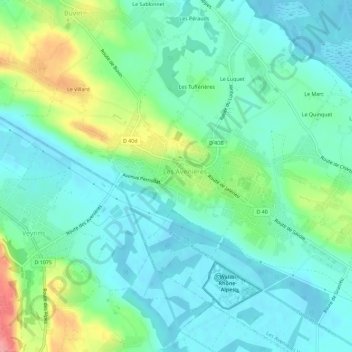 Ciers地形图、海拔、地势
