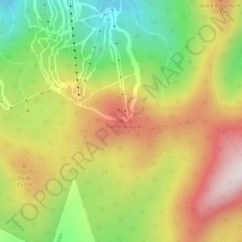 Loon Mountain地形图、海拔、地势