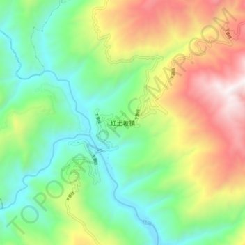 红土坡镇地形图、海拔、地势