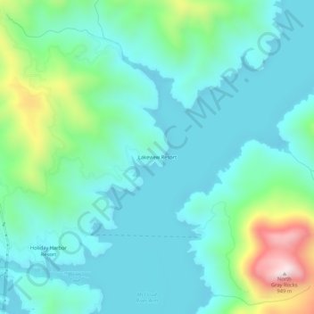 Lakeview Resort地形图、海拔、地势