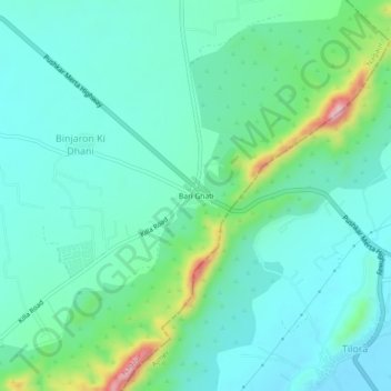 Bari Ghati地形图、海拔、地势
