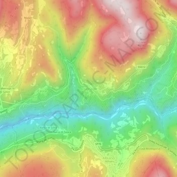 Lisignago地形图、海拔、地势