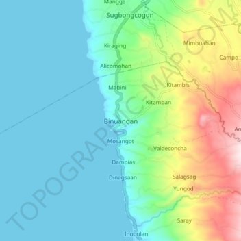 Binuangan地形图、海拔、地势