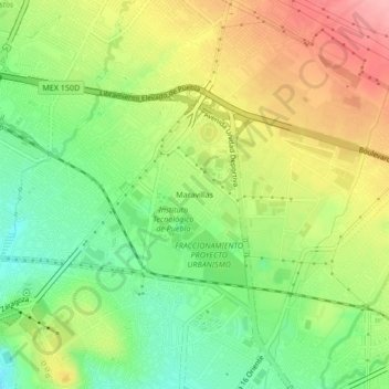 Maravillas地形图、海拔、地势