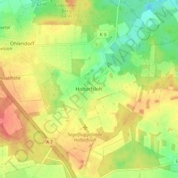 Holtorfsloh地形图、海拔、地势