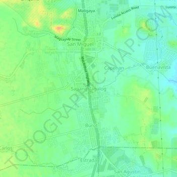 Sapang Tagalog地形图、海拔、地势