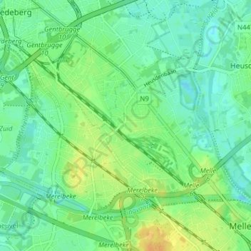 Vogelhoek地形图、海拔、地势