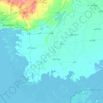Thatta District地形图、海拔、地势