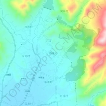 麻塘村地形图、海拔、地势