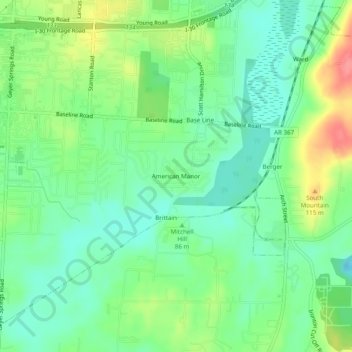 American Manor地形图、海拔、地势