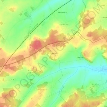 Le Perron地形图、海拔、地势