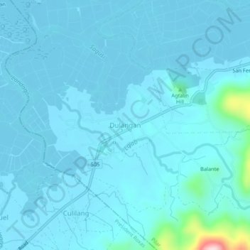 Dulangan地形图、海拔、地势