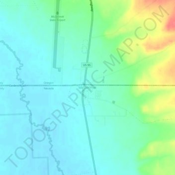 McDermitt地形图、海拔、地势