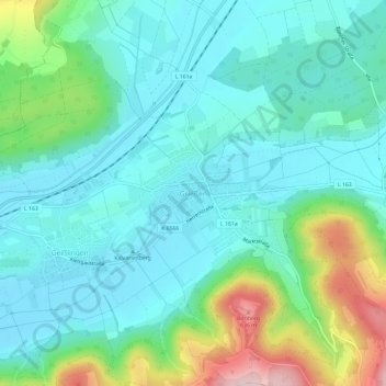 Grießen地形图、海拔、地势