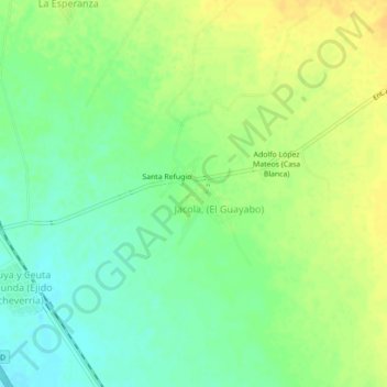 López Mateos地形图、海拔、地势