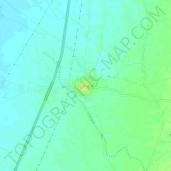 Gundoj地形图、海拔、地势