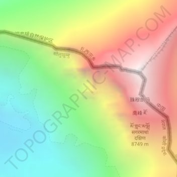 喜马拉雅山脉地形图、海拔、地势