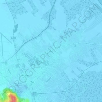 Raoued地形图、海拔、地势