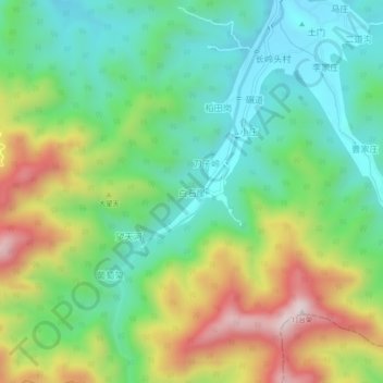 白石崖地形图、海拔、地势