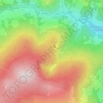 Grand Trait地形图、海拔、地势