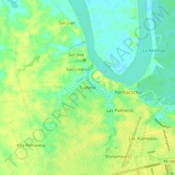 San Pablo de Tushmo地形图、海拔、地势