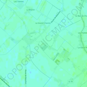 Saint-Florent地形图、海拔、地势