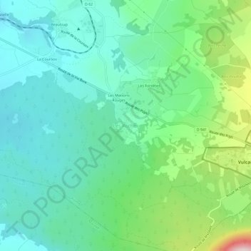 Les Roches地形图、海拔、地势