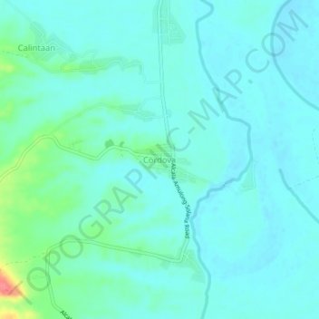 Cordova地形图、海拔、地势