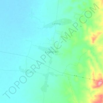 Cadaanan地形图、海拔、地势