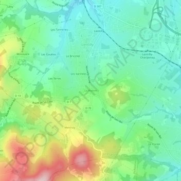 La Rivoire地形图、海拔、地势