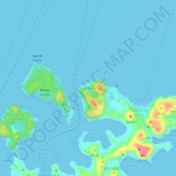 Coco Beach地形图、海拔、地势
