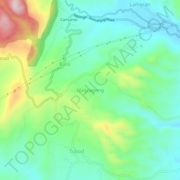 Magcagong地形图、海拔、地势
