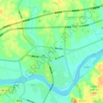 章石村地形图、海拔、地势