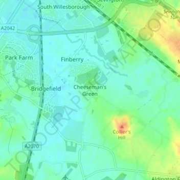 Cheeseman's Green地形图、海拔、地势