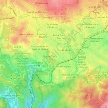 Buena Vista I地形图、海拔、地势