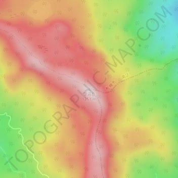 空沼岳地形图、海拔、地势